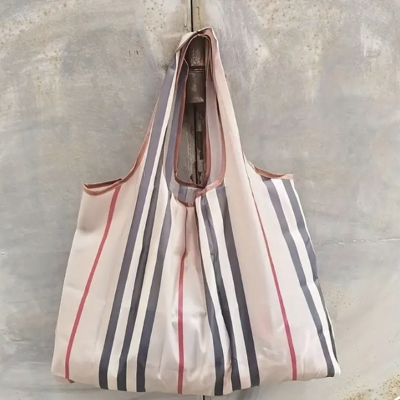 Designer Luxury Foldable Lightweight Durable Market Shopper Tote Reusable Bag - Picture 3 of 4